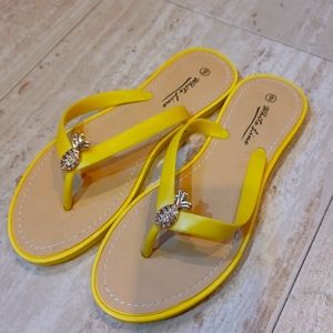 Stunning White Line Flip Flops